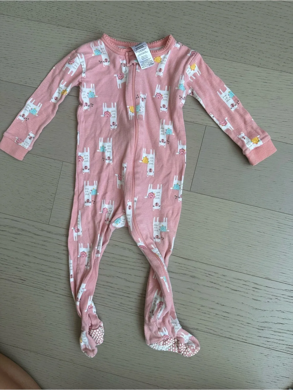 Kids One-Piece Footed Pajama - Pastel Rainbow, Pink & Cream Unicorn Prints
